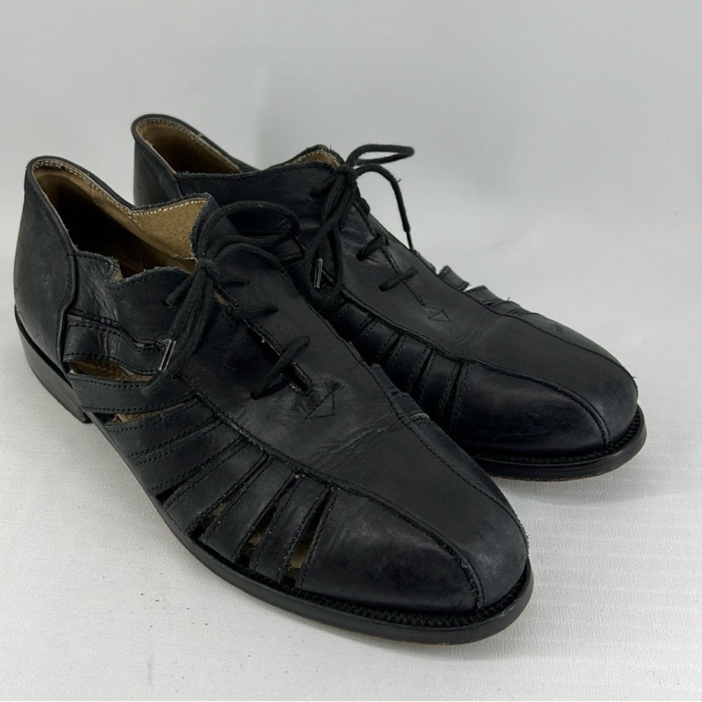 Bronx Black Leather Sandals